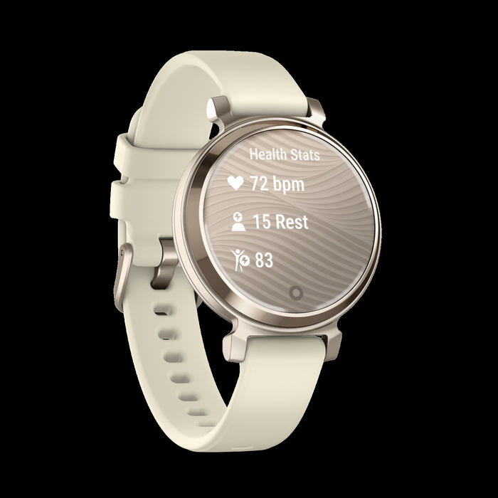 Garmin Lily™ 2 Montre Connectee - Suivi De La Sante Avec Lentille A Motif Elegant, Ecran Tactile - Creme Or