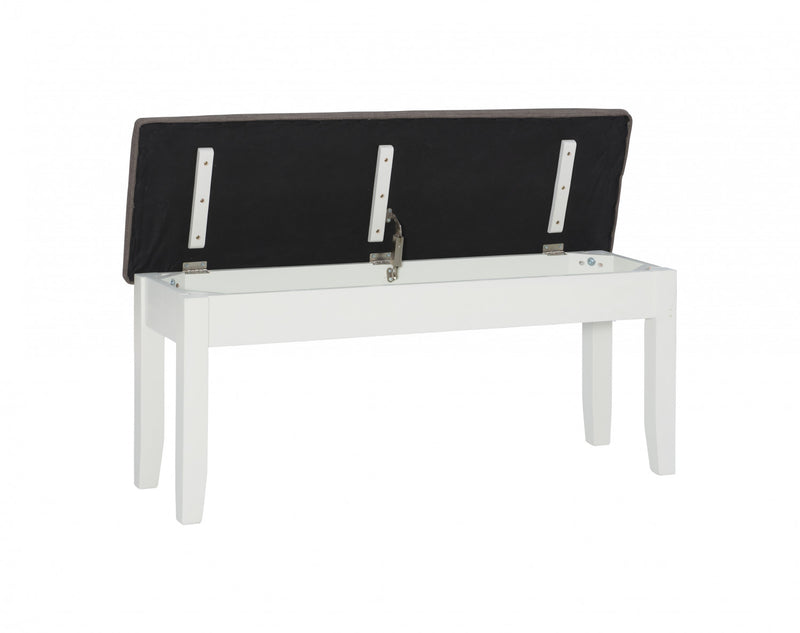 Banc de salle à manger Jane en tissu avec rangement - taupe