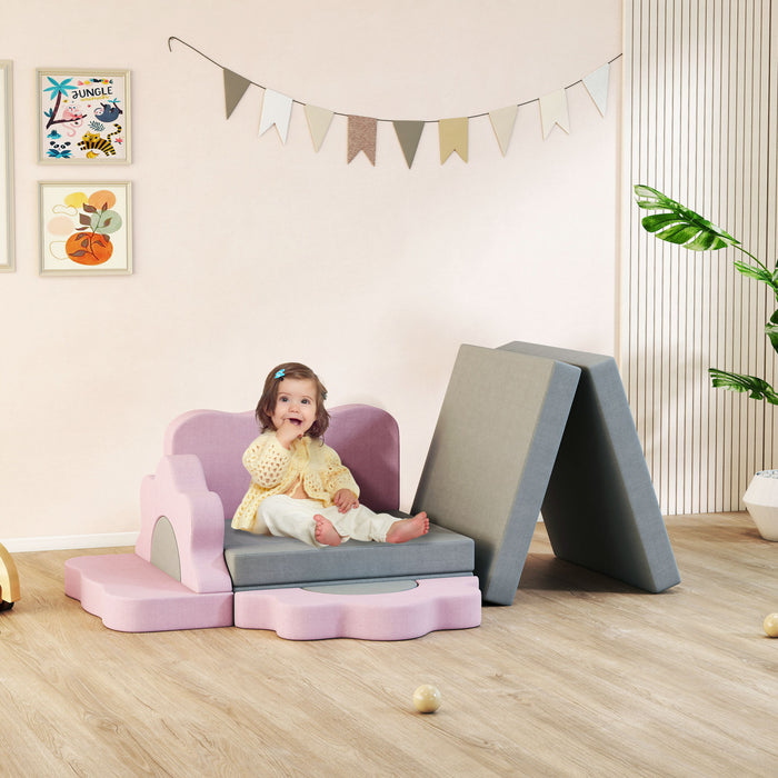 Qaba Jouets D'escalade 12pcs Pour Enfants, Blocs D'escalade En Mousse, Gris