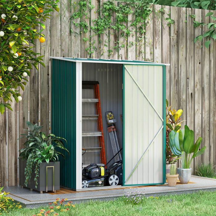 Outsunny Abri De Rangement Exterieur 5'x3' Avec Porte Simple, Vert