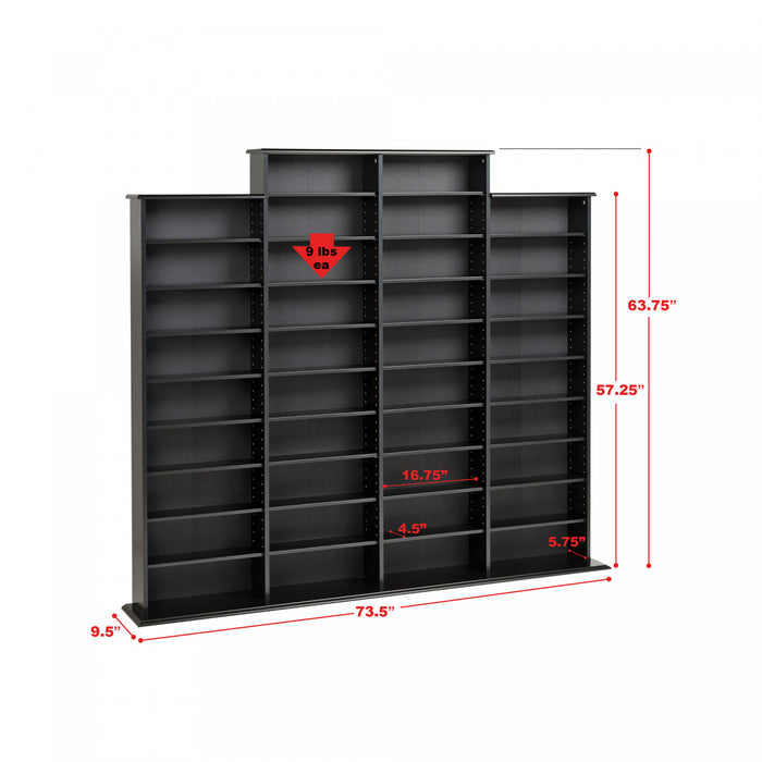 Etagere Multimedia A 34 Tablettes Reglables – Noir
