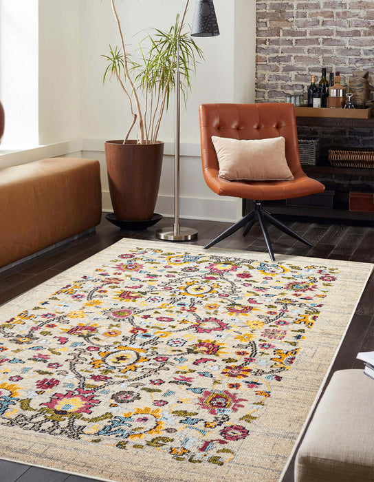 Tapis Traditionnel Rosa 8'0\" x 10'0\" en Ivoire