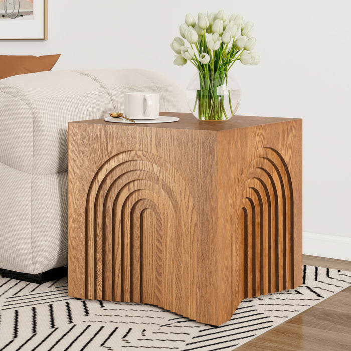 Grace Table d'Appoint Rustique, Marron