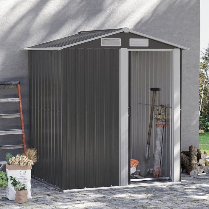 Outsunny Abri De Jardin En Metal 5pi X 4pi Avec Aerations Superieures