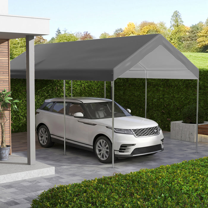 Outsunny Housse de rechange pour auvent avec cordons elastiques, gris fonce