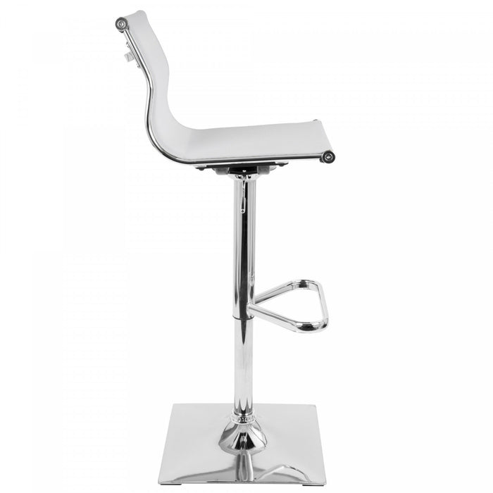 Tabouret bar pivotant réglable contemporain Mirage en tissu - blanc