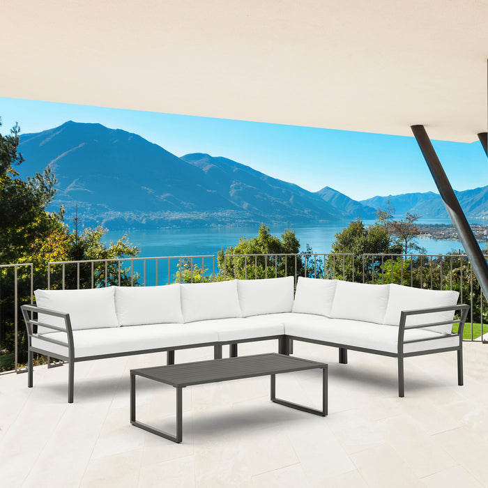Ensemble de conversation moderne Sunnyside 5 pieces en blanc