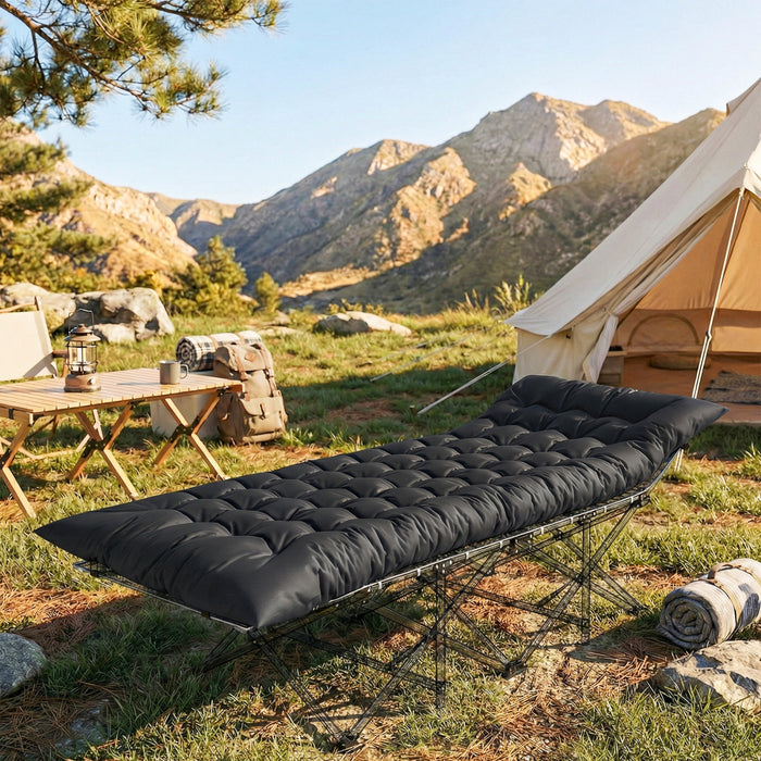 Matelas de camping Outsunny, tapis avec sangles elastiques