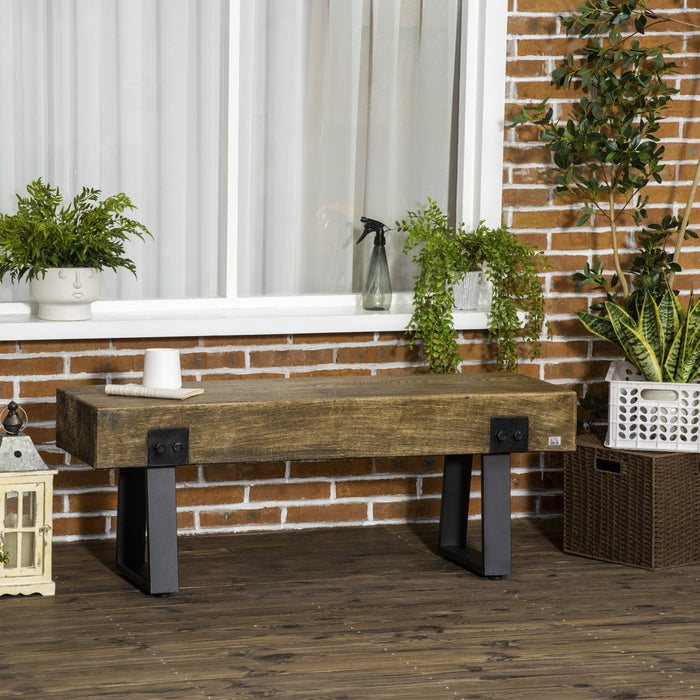 Homcom Banc De Jardin Avec Pieds En Metal Salle A Manger En Beton