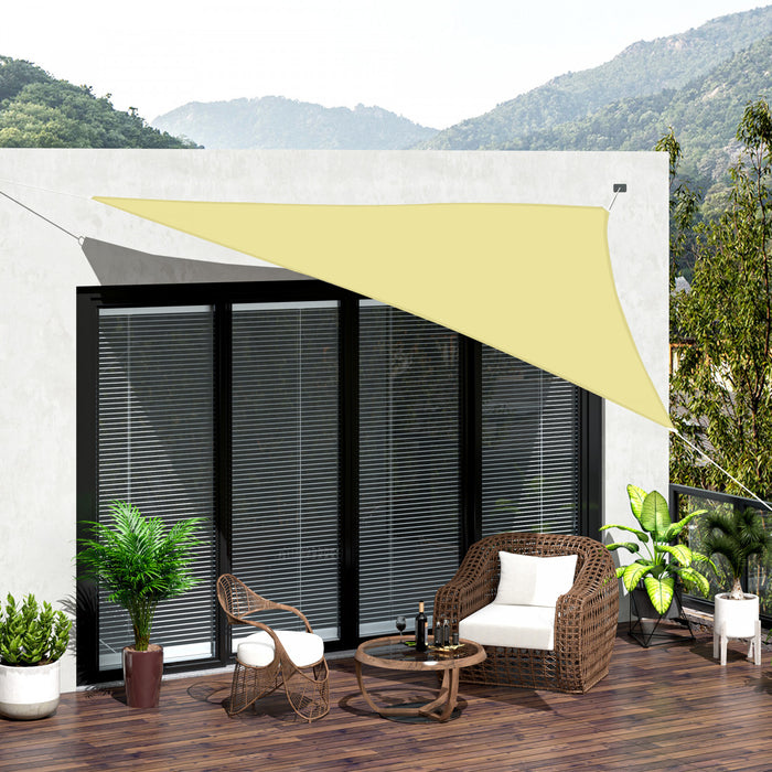 Outsunny Triangle 13x13x13pi Voile Du Soleil Pour Jardin Bloque Uv Parasol Exterieur Auvent Patio Pelouse Abri Sable
