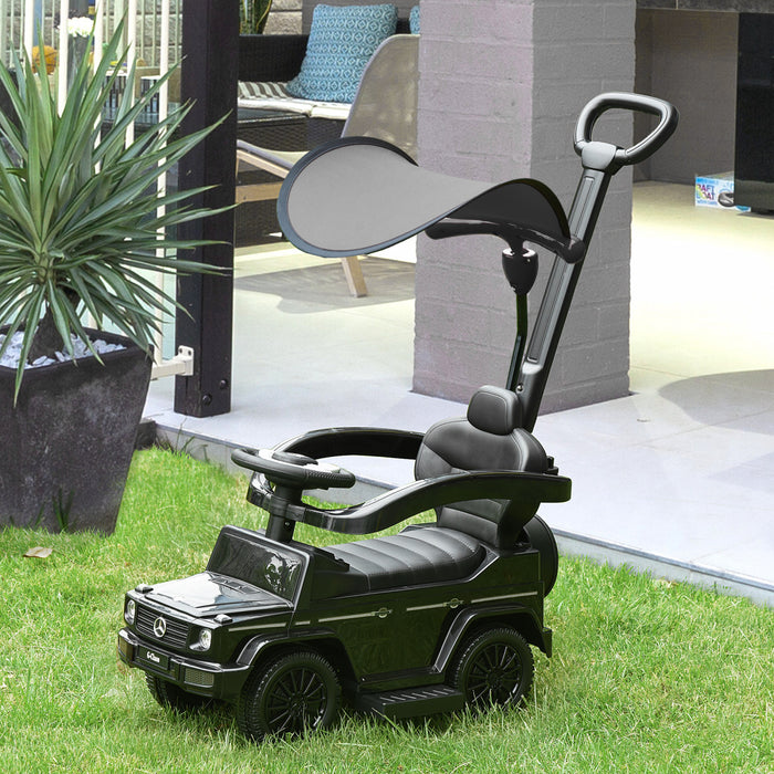 Aosom Poussette Tout-petit Vehicule A Pousser Avec Klaxon Volant Aucune Alimentation Manuel Sous Le Siege Design Sur Noir