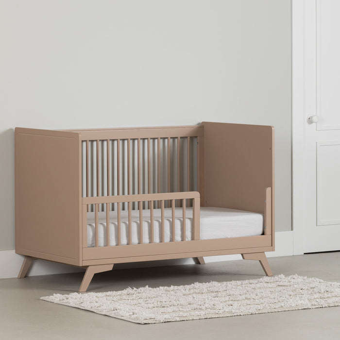  Lit de bébé Milos à hauteur réglable avec garde-corps pour lit de bambin - rose blush