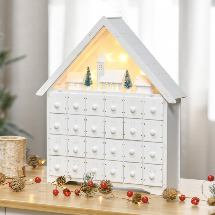 Homcom Calendrier De L'avent De Noel Blanc