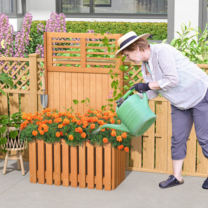 Costway Plante En Bois Stand Souleve Lit De Jardin Avec Trellis & Planter Box Ecran De Confidentialite