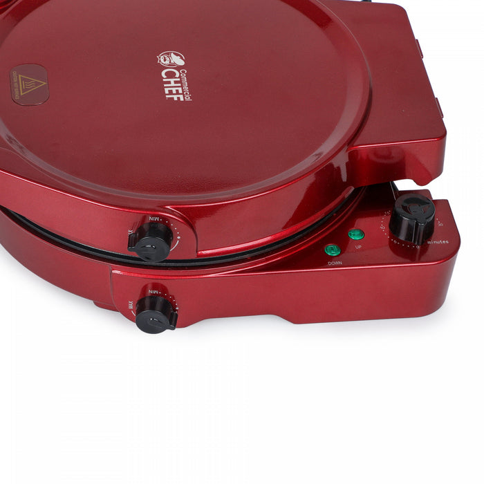 Pizzaman de comptoir et gril d'interieur CHK Series Commercial Chef, CHPG12R, rouge