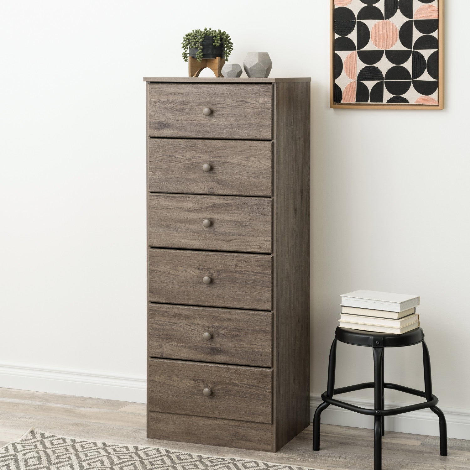 Meuble de rangement | Armoire avec tiroirs Sonoma gris 50x50x200 cm Meuble de rangement | Armoire avec tiroirs Sonoma gris 50x50x200 cm