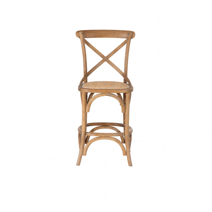 Tabouret Roxy de hauteur comptoir en bois massif - gris