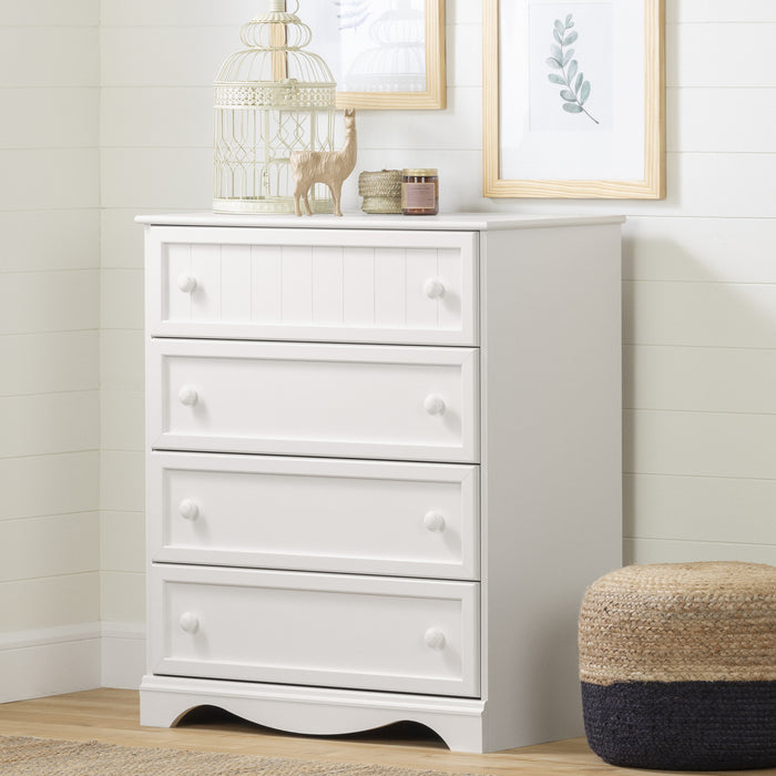 Savannah Commode 4 Tiroirs - Blanc Solide