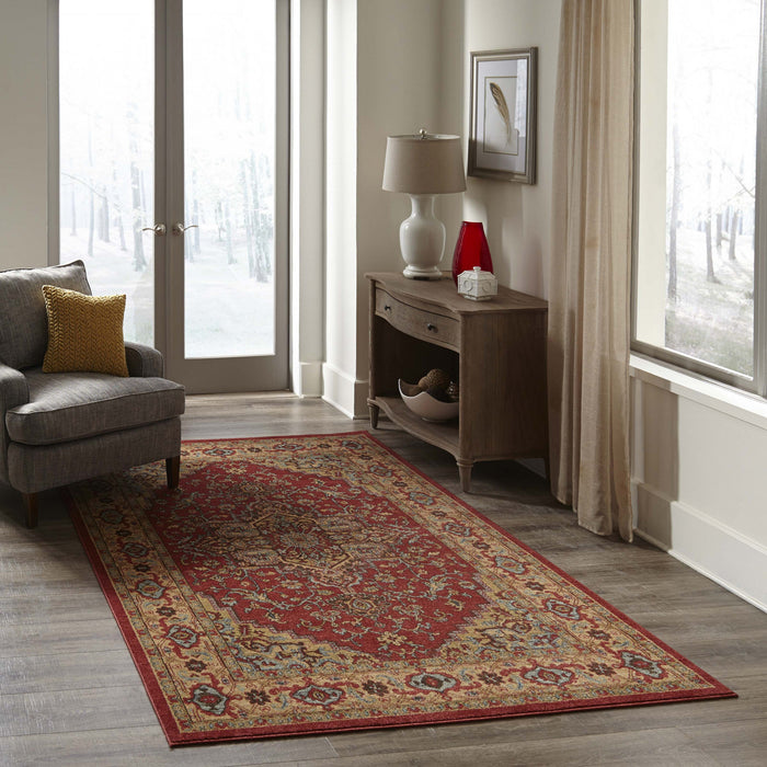 Tapis Traditionnel Elara 9'3\" x 12'6\" en Rouge