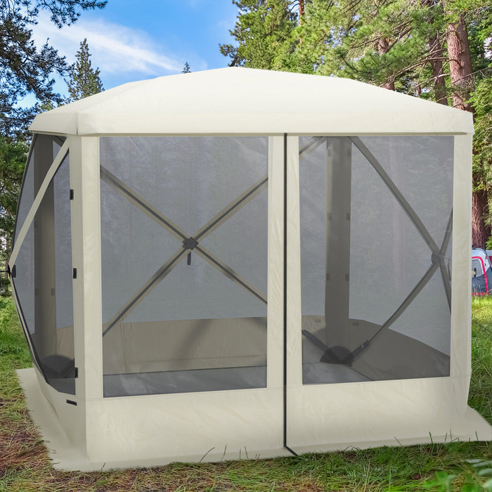 Outsunny Gazebo A Ecran Escamotable Tente De Camping Exterieure