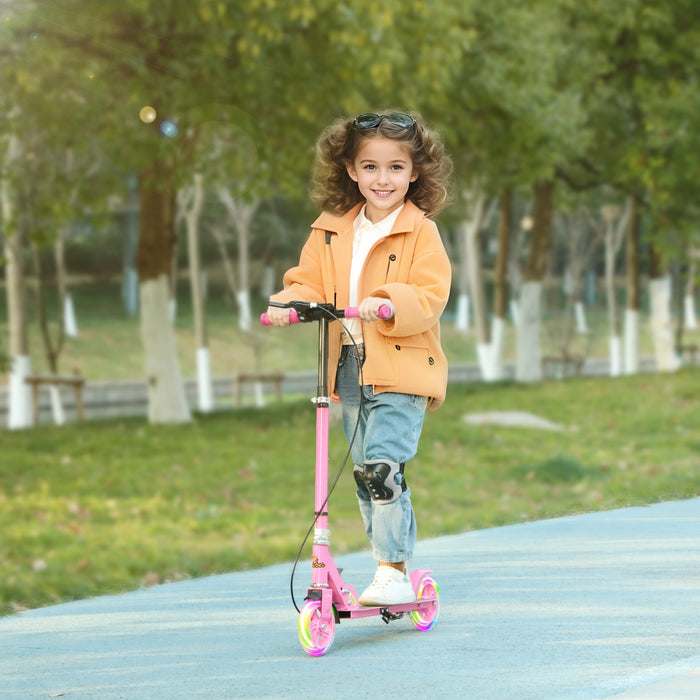 Qaba Trottinette Pour Enfants 3-6 Ans, Trottinettes Avec Roues Lumineuses