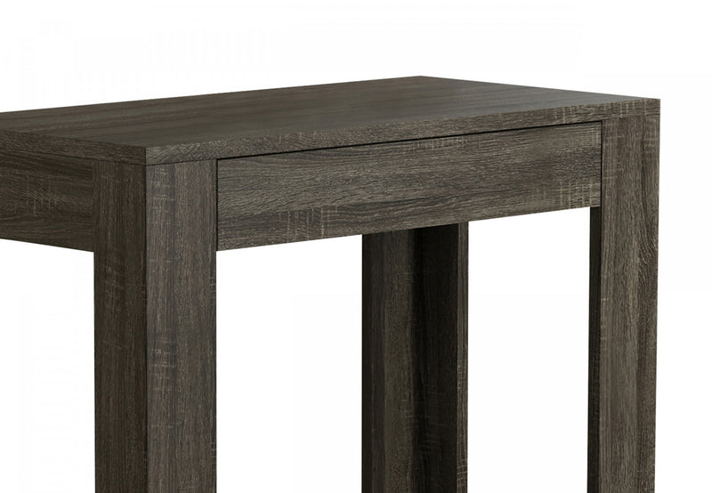 Table d’appoint étroite classique de 24 po avec rangement dissimulé et tablette inférieure - gris foncé 