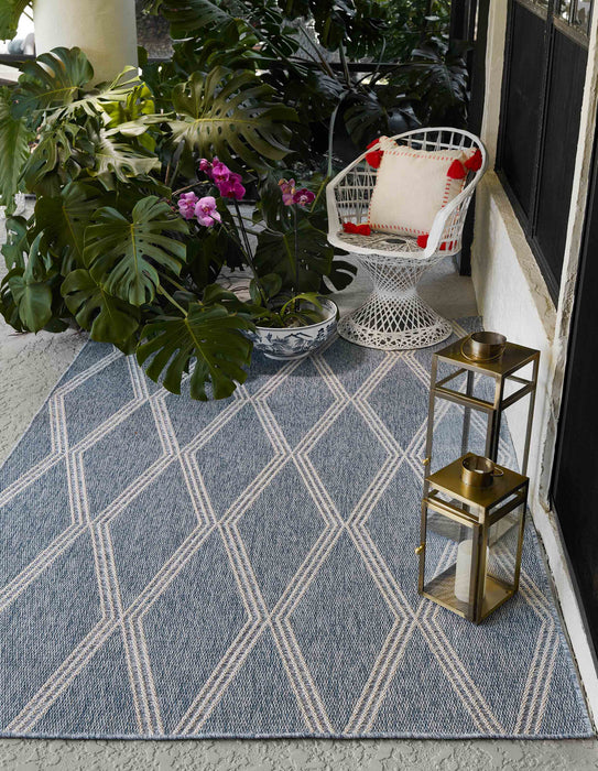 Tapis Transitionnel Cypress 6'6\" x 9'0\" en Bleu