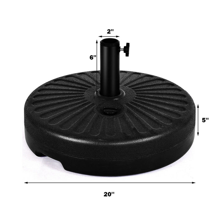 Costway Pied de parasol rond 20'' 23L rempli d'eau pour mobilier de patio auto-remplissage