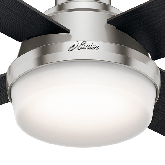 Ventilateur de plafond Dempsey à profil bas avec luminaire - Noir