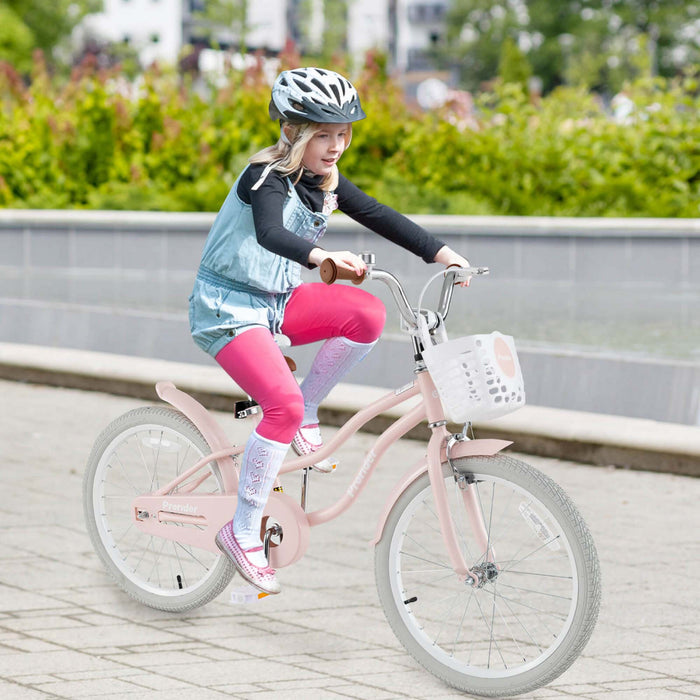 Prorider 20\" Velo Pour Enfants Avec Guidon Reglable En Hauteur Et Frein A Main Du Siege Et Frein De Montagne Rose