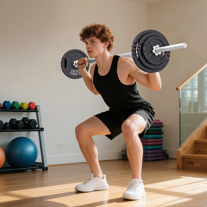 Ensemble d'halteres ajustables Soozier, 2 en 1, pour salle de sport a domicile, 51 kg