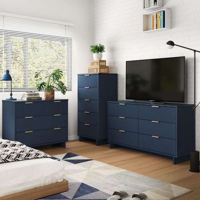 Ensemble de commode 3 pieces Granville Modern en bleu minuit