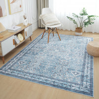  Tapis Vert Floral Lavable Antiderapant A Poils Ras 8'x10'
