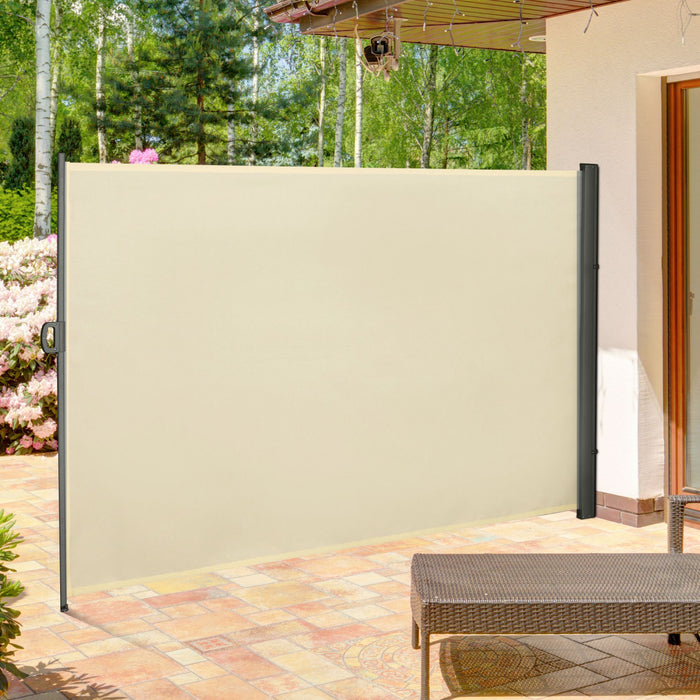 Outsunny Ecran De Confidentialite Pliant Pour Auvent Lateral 118\"x79\" Creme
