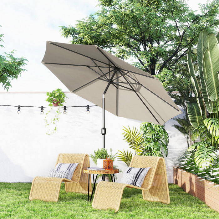 Outsunny Parasol, Gris Clair