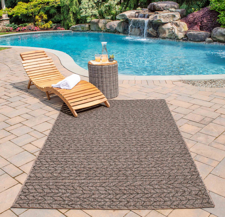 Tapis Contemporain Linden 6'7\" x 9'6\" en brun
