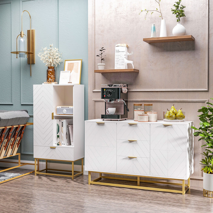 HOMCOM Armoire 3 Tiroirs Buffet Salle a Manger Salon