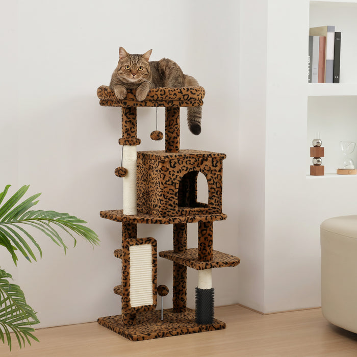 Arbre a chat 104 cm avec poteaux a griffer, beige