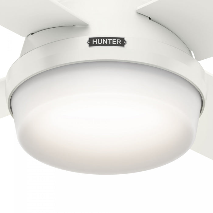 Ventilateur de plafond Dempsey à profil bas avec luminaire - Blanc