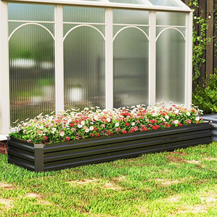 Outsunny Lit De Jardin Sureleve 8x2x1pi, Jardiniere Surelevee Galvanisee