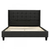 Wilder Grey Upholstered Wingback Platform Bed - Twin | Lit plateforme a oreilles Wilder gris rembourre - Simple