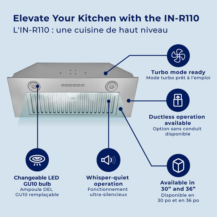 Hotte de cuisine encastrable intelligente Hauslane IN-R110 36\"