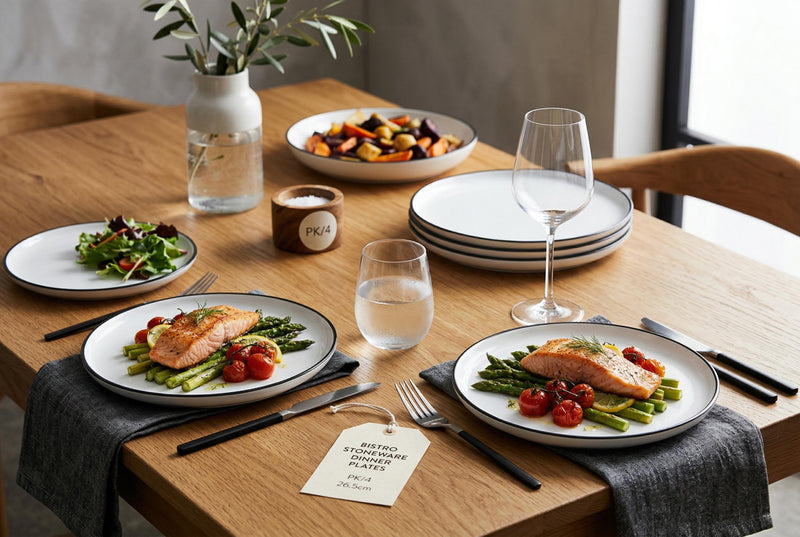 Ensemble de 4 Assiettes a Diner Bistro par Cena Home