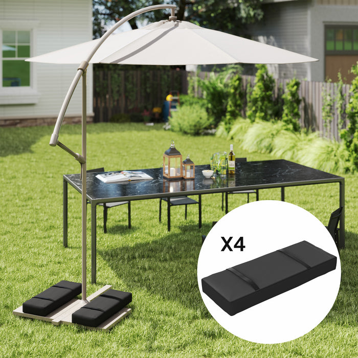 Outsunny Sac de poids de Base de parasol 4 pieces, poids de support, noir