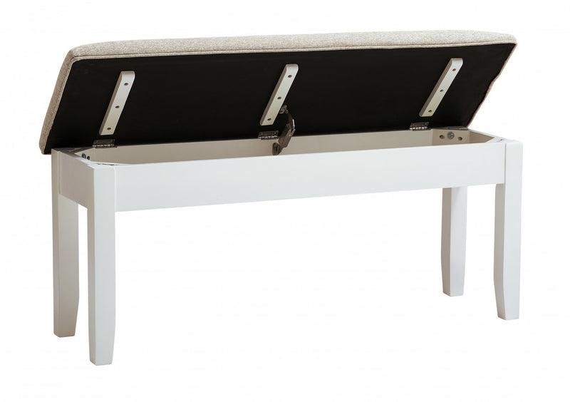 Banc de salle à manger Jane en tissu avec rangement - brun