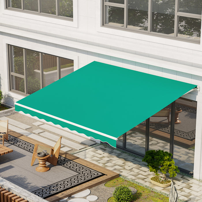 Outsunny Auvent Retractable Electrique 10' X 13' Avec Telecommande, Vert