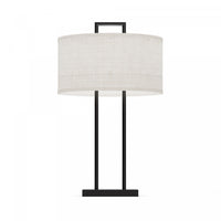  Lampe de table moderne noire de 25 po avec abat-jour texturé