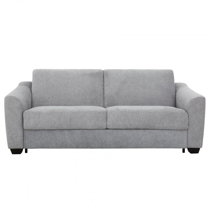 Luca 78 po. Canape-lit euro en tissu avec matelas mousse memoire - Gris