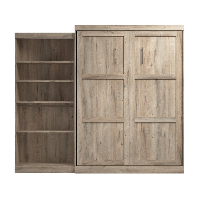 Grand lit escamotable Pur de Bestar de 101 po (L) avec organisateur de garde-robe - brun rustique