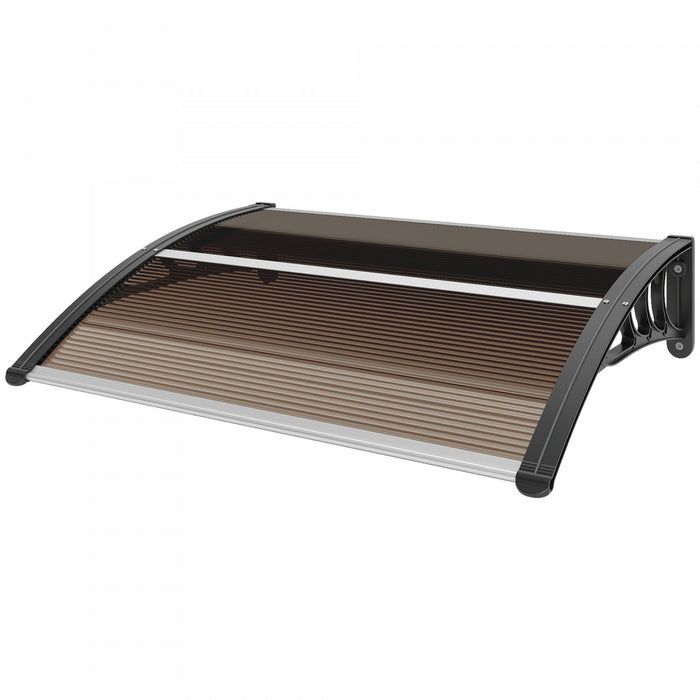 Outsunny Store de fenetre, auvent de terrasse en polycarbonate, Marron
